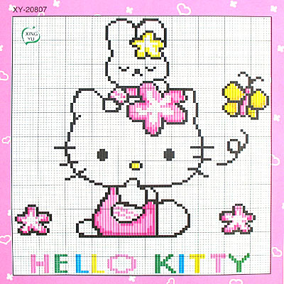 可愛(ài)kitty貓十字繡27*21cm