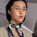 藍邊彩條時尚絲巾