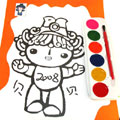 福娃貝貝大號(hào)雙面干水彩紙畫