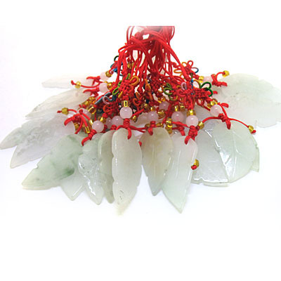 大片樹(shù)葉玉石手機(jī)鏈掛件