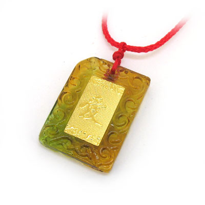 愛(ài)字琉璃金箔紅繩項(xiàng)鏈