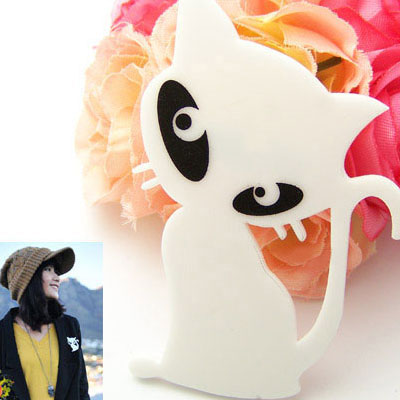 日韓飾品隨身寵物可愛(ài)白色小貓胸針胸飾