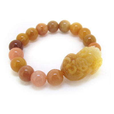 金錢貔貅黃玉手鏈天然黃玉手飾品
