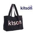 kitson實用黑色麂皮絨手提包 燙金logo便當包單肩包批發(fā)