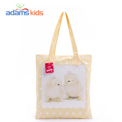 可愛(ài)俏皮嫩黃色圓點(diǎn)adams kids純棉布包單肩包手拎包