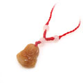 黃玉紅繩飾品男女玉佛項鏈=