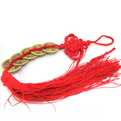 避邪化災(zāi)汽車飾品五帝錢(qián)幣中國(guó)結(jié)掛件