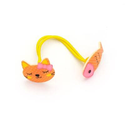 橙色小花貓愛(ài)吃魚(yú)時(shí)尚可愛(ài)BB皮筋